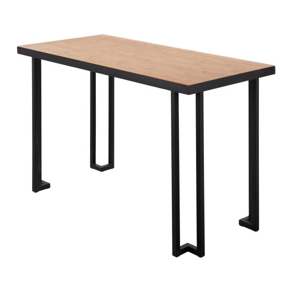 Roman Industrial Black Steel and Wood Contemporary Desk 2