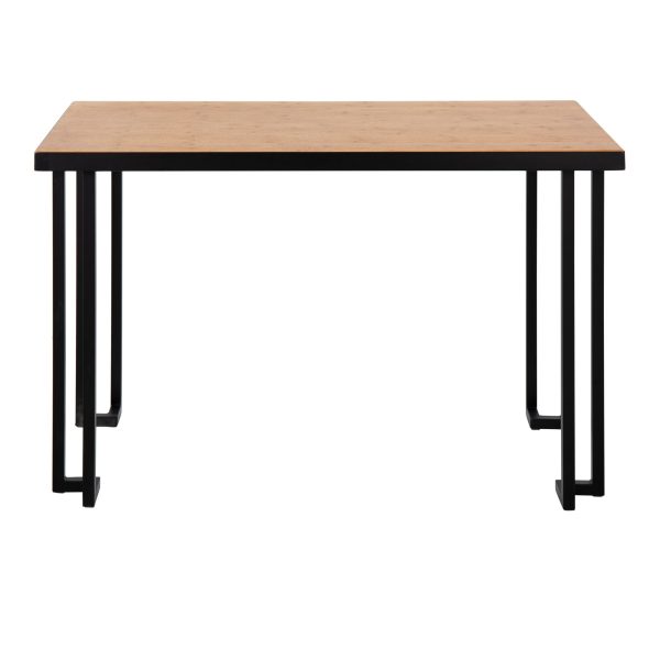 Roman Industrial Black Steel and Wood Contemporary Desk 3