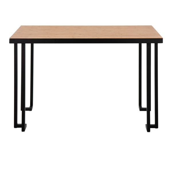 Roman Industrial Black Steel and Wood Contemporary Desk 4