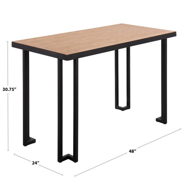 Roman Industrial Black Steel and Wood Contemporary Desk 6