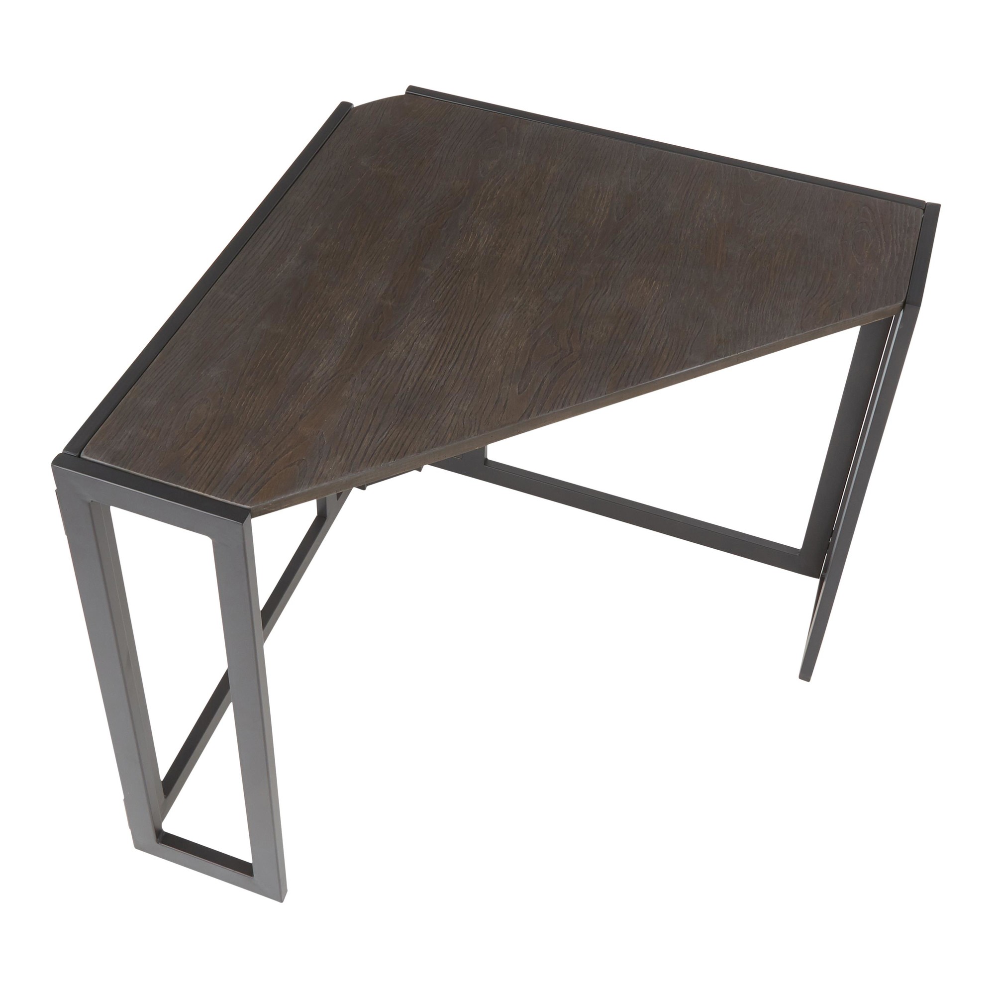 Roman Industrial Corner Desk Black Metal Espresso Bamboo 6 Roman Industrial Corner Desk Black Metal Espresso Bamboo - Image 6