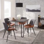 Roman Industrial Metal and Espresso Bamboo Dinette Table 10 Roman Industrial Metal and Espresso Bamboo Dinette Table