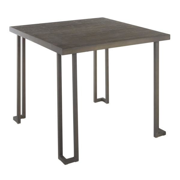 Roman Industrial Metal and Espresso Bamboo Dinette Table 2