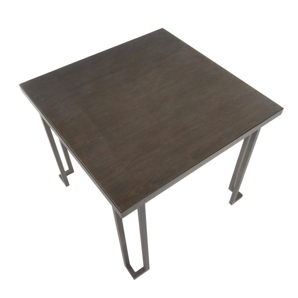 Roman Industrial Metal and Espresso Bamboo Dinette Table 5