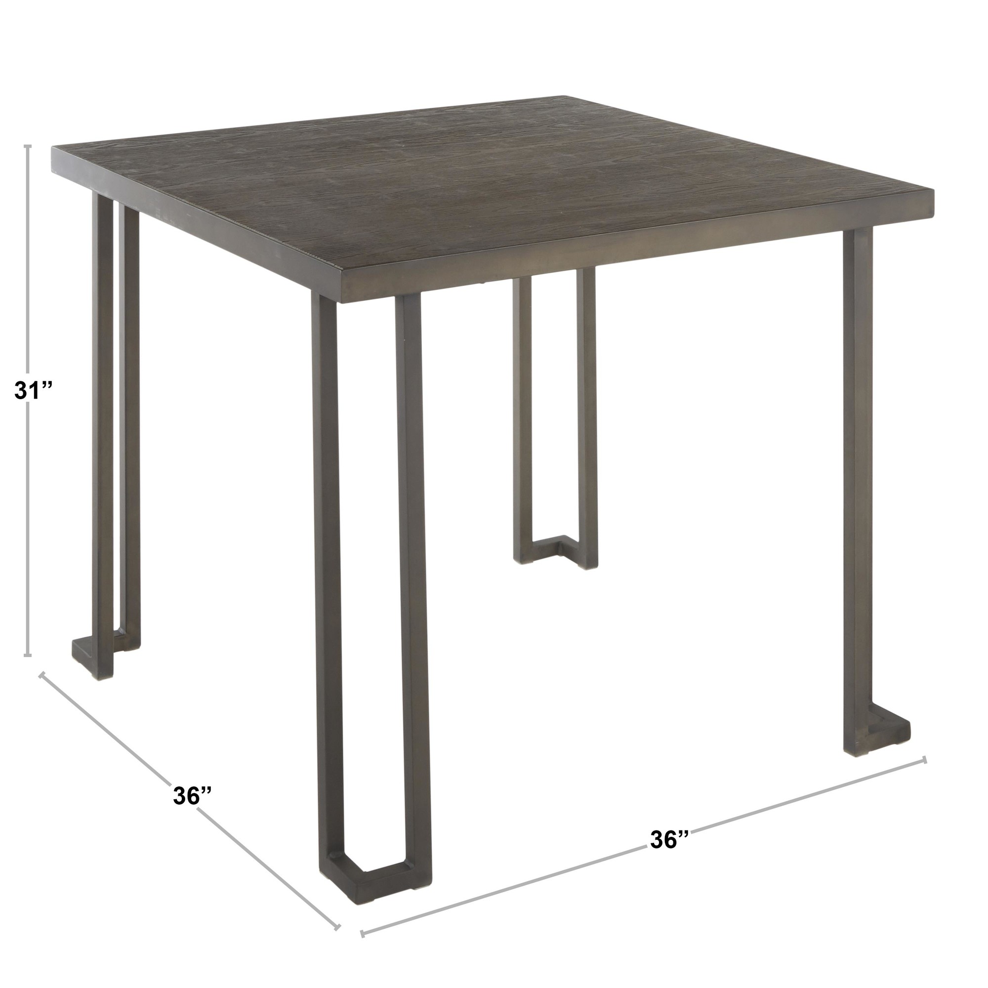 Roman Industrial Metal and Espresso Bamboo Dinette Table 7 Roman Industrial Metal and Espresso Bamboo Dinette Table - Image 7