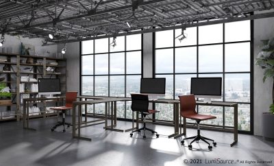 Roman Industrial Metal and Wood Office Desk