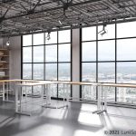 Roman Industrial White Metal and Bamboo L-Shaped Desk 12 Roman Industrial White Metal and Bamboo L-Shaped Desk