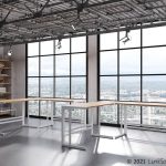 Roman Industrial White Metal and Bamboo L-Shaped Desk 11 Roman Industrial White Metal and Bamboo L-Shaped Desk