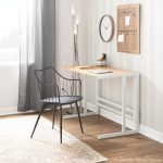 Roman Industrial White Metal and Bamboo Office Desk 14 Roman Industrial White Metal and Bamboo Office Desk