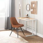 Roman Industrial White Metal and Bamboo Office Desk 16 Roman Industrial White Metal and Bamboo Office Desk