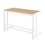 Roman Industrial White Metal and Bamboo Office Desk 19 Roman Industrial White Metal and Bamboo Office Desk