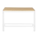 Roman Industrial White Metal and Bamboo Office Desk 20 Roman Industrial White Metal and Bamboo Office Desk