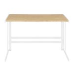 Roman Industrial White Metal and Bamboo Office Desk 21 Roman Industrial White Metal and Bamboo Office Desk