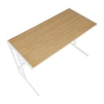 Roman Industrial White Metal and Bamboo Office Desk 22 Roman Industrial White Metal and Bamboo Office Desk