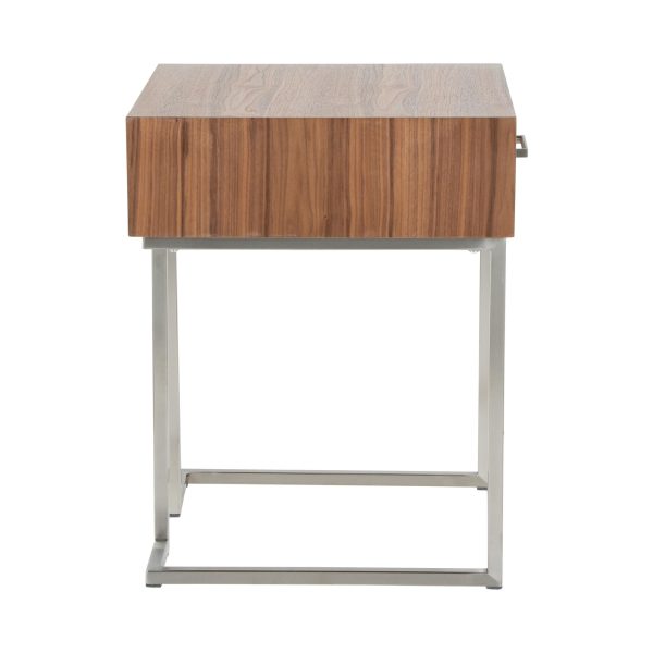 Roman Walnut Wood Contemporary End Table 1