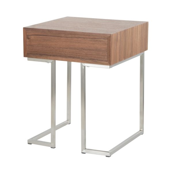 Roman Walnut Wood Contemporary End Table 2