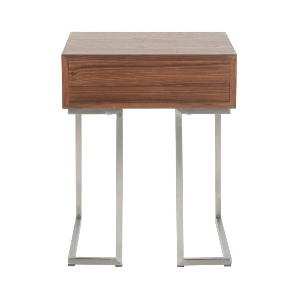 Roman Walnut Wood Contemporary End Table 3