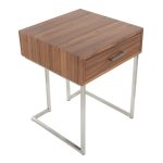 Roman Walnut Wood Contemporary End Table 16 Roman Walnut Wood Contemporary End Table