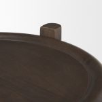 Romi Dark Brown Wood w/ Bottom Shelf Round Accent Table