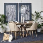 Ronald I Cream Fabric Wrap Brown Wooden Base Dining Chair