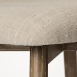Ronald II Cream Fabric Wrap Brown Wooden Base Dining Chair