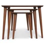 Cream Wood Nesting End Tables Mid-Century Modern (Set of 3) 6 Cream Wood Nesting End Tables Mid-Century Modern (Set of 3)