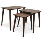 Brown Wood Mid-Century Modern Nesting Side Tables (Set of 3) 6 Brown Wood Mid-Century Modern Nesting Side Tables (Set of 3)