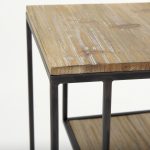 Ronin 22"H Square 2-Tier Wood w/ Black Metal Accent Table