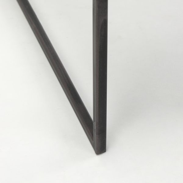 Ronin 22H Square 2 Tier Wood w Black Metal Accent Table 8