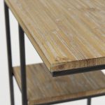 Ronin 25"H Rectangle 2-Tier Wood w/ Black Metal Accent Table