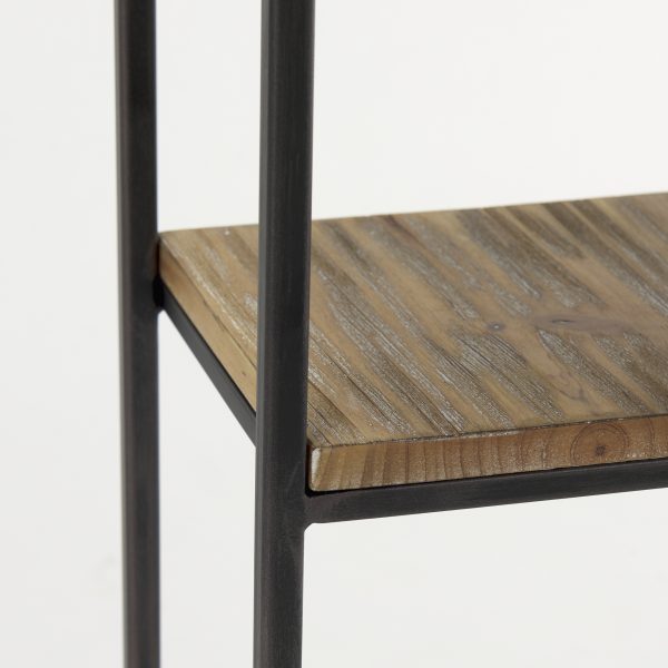 Ronin 25H Rectangle 2 Tier Wood w Black Metal Accent Table 7