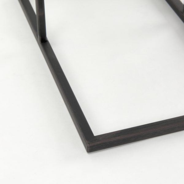 Ronin 25H Rectangle 2 Tier Wood w Black Metal Accent Table 8