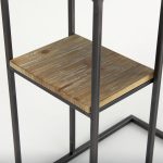 Ronin 25"H Rectangle 2-Tier Wood w/ Black Metal Accent Table