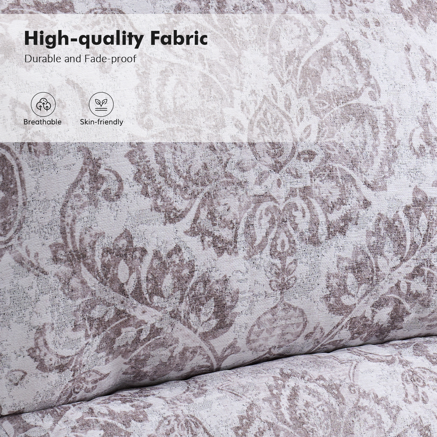 Rosalie Beige Chenille Wingback Nailhead Trim Manual Recliner 4 Rosalie Beige Chenille Wingback Nailhead Trim Manual Recliner - Image 4