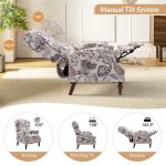 Rosalie Green Wingback Nailhead Trim Roll Arm Manual Recliner 8 Rosalie Green Wingback Nailhead Trim Roll Arm Manual Recliner
