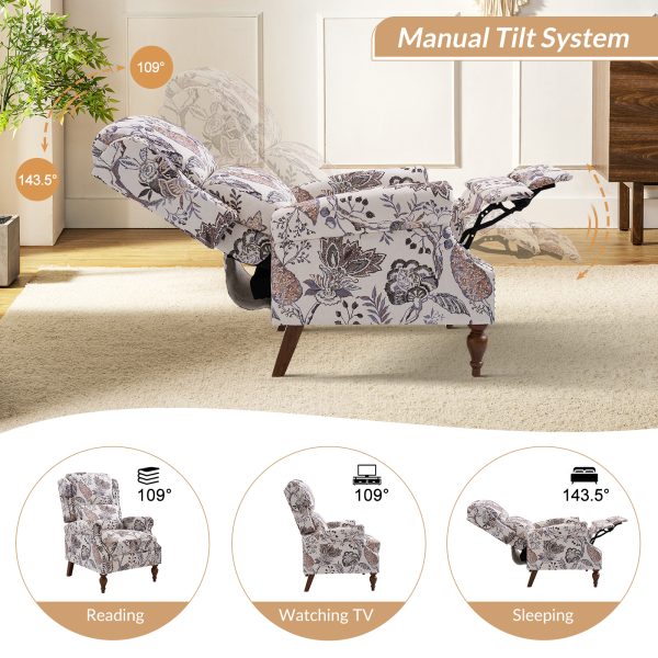 Rosalie Green Wingback Nailhead Trim Roll Arm Manual Recliner 2