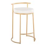 Round Fuji 26-Inch Gold and White Contemporary Counter Stools (Set of 2) 14 Round Fuji 26-Inch Gold and White Contemporary Counter Stools (Set of 2)