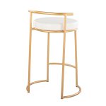 Round Fuji 26-Inch Gold and White Contemporary Counter Stools (Set of 2) 16 Round Fuji 26-Inch Gold and White Contemporary Counter Stools (Set of 2)