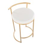 Round Fuji 26-Inch Gold and White Contemporary Counter Stools (Set of 2) 19 Round Fuji 26-Inch Gold and White Contemporary Counter Stools (Set of 2)