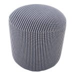 Round Knitted Blue and White Contemporary Pouf 16-Inch 9 Round Knitted Blue and White Contemporary Pouf 16-Inch