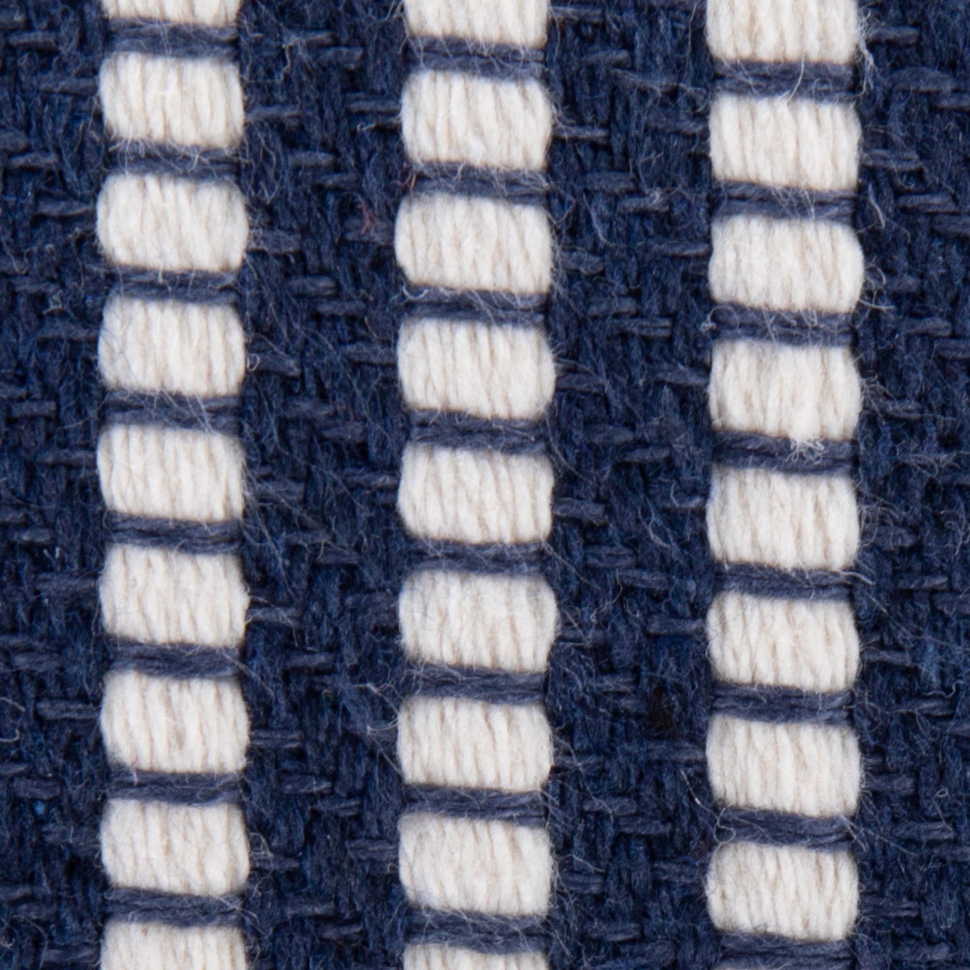 Round Knitted Blue and White Contemporary Pouf 16-Inch 5 Round Knitted Blue and White Contemporary Pouf 16-Inch - Image 5