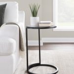Round Zenn Black Metal Clear Glass Contemporary End Table 13 Round Zenn Black Metal Clear Glass Contemporary End Table