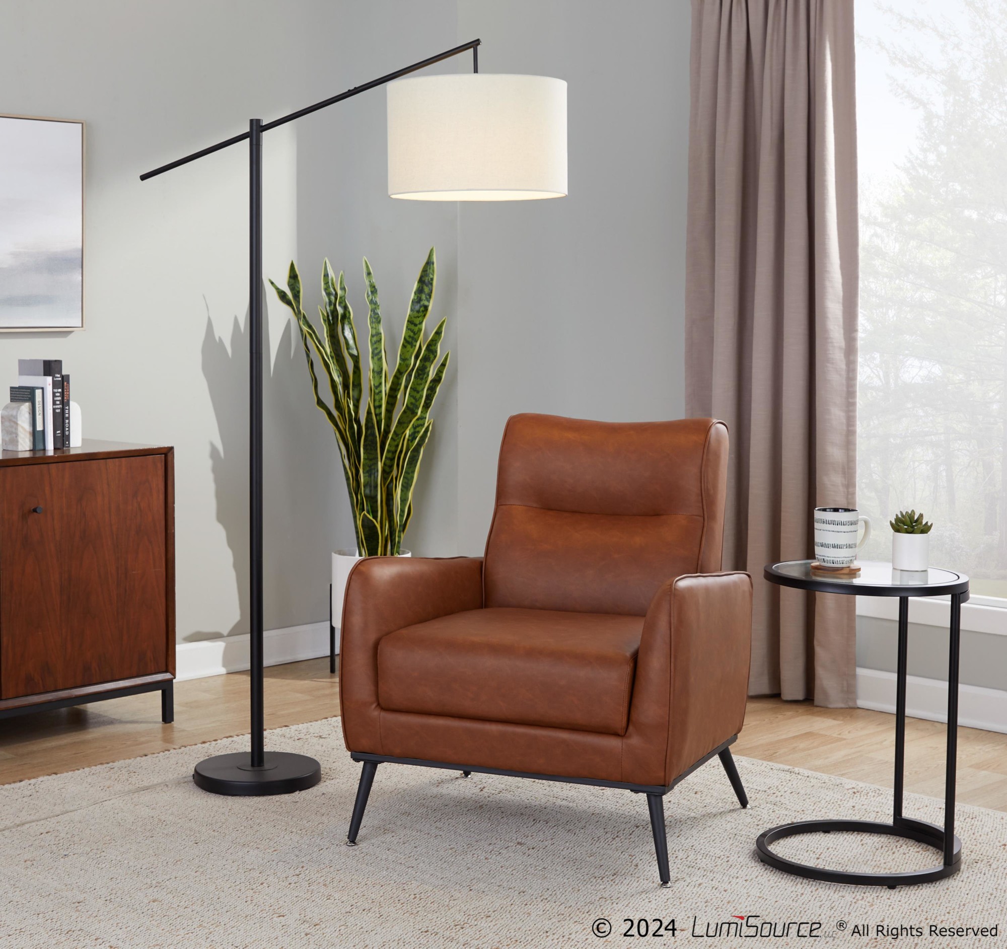 Round Zenn Black Metal Clear Glass Contemporary End Table 3 Round Zenn Black Metal Clear Glass Contemporary End Table - Image 3