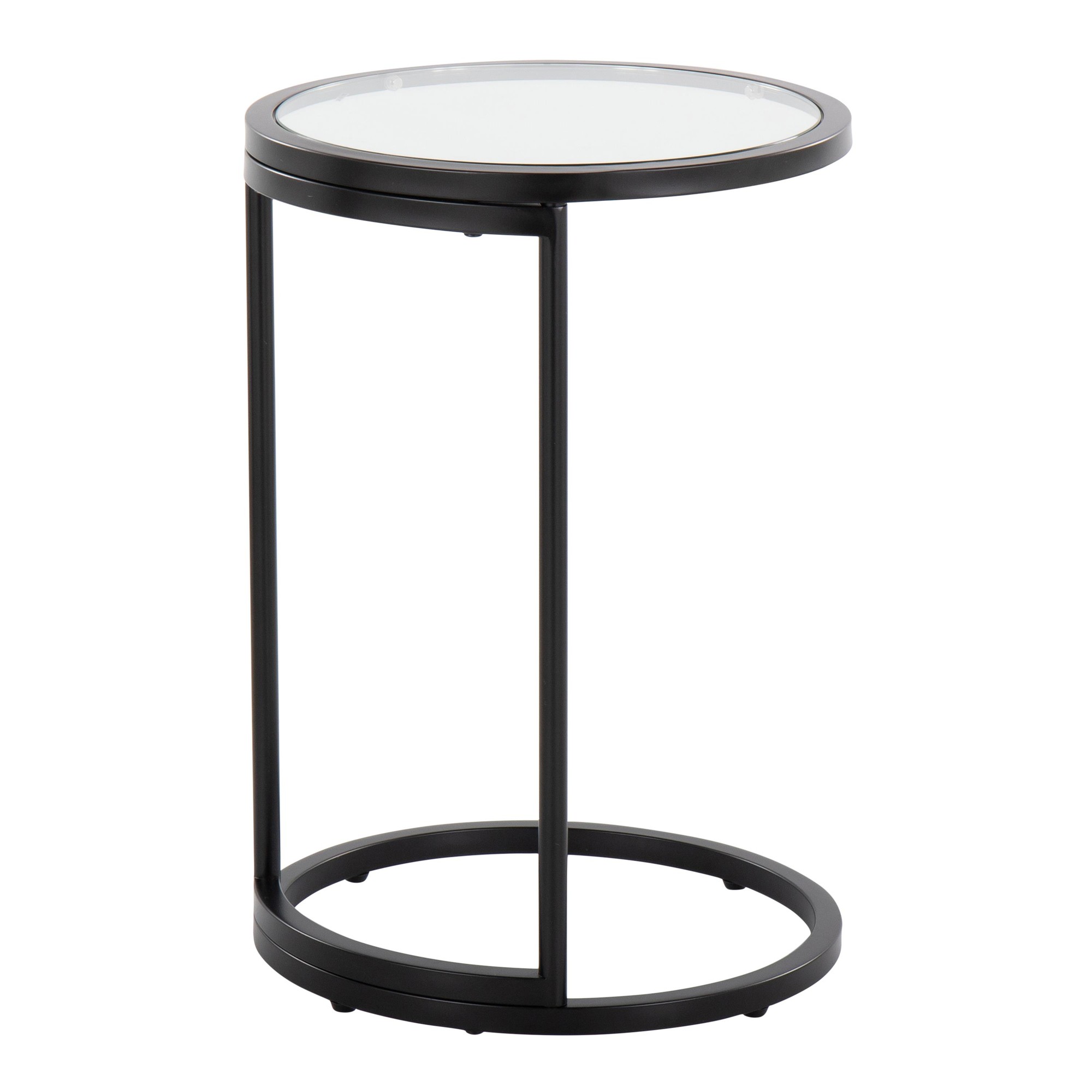 Round Zenn Black Metal Clear Glass Contemporary End Table 7 Round Zenn Black Metal Clear Glass Contemporary End Table - Image 7