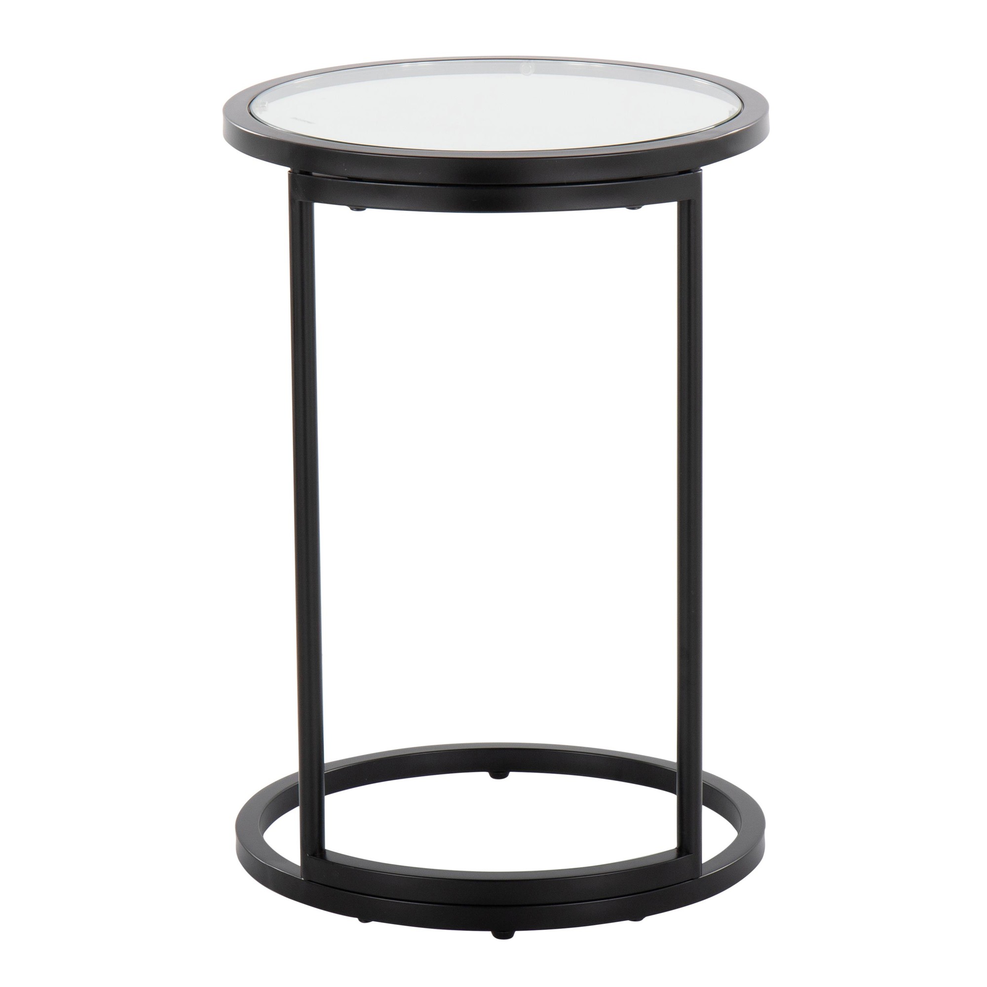 Round Zenn Black Metal Clear Glass Contemporary End Table 8 Round Zenn Black Metal Clear Glass Contemporary End Table - Image 8