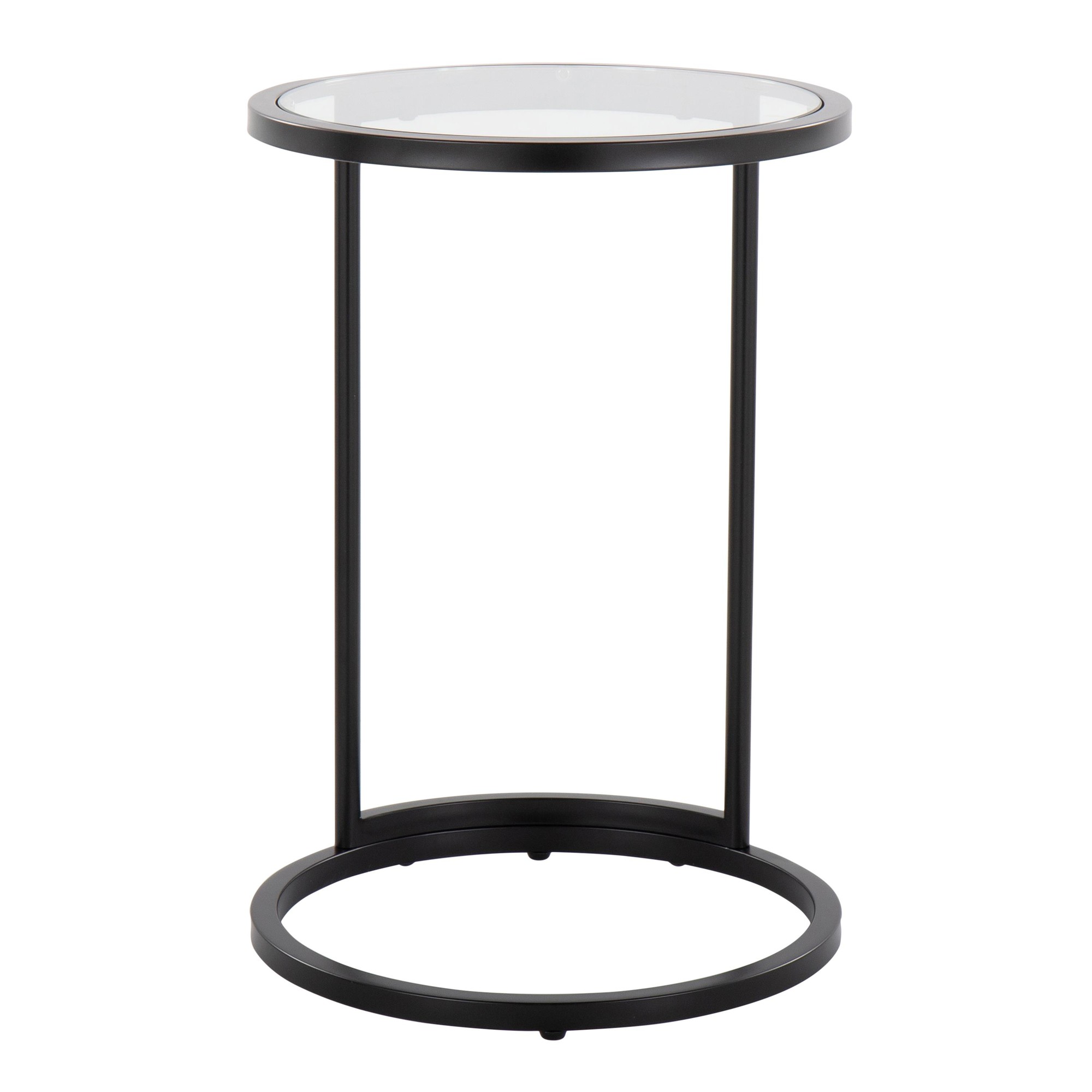 Round Zenn Black Metal Clear Glass Contemporary End Table 9 Round Zenn Black Metal Clear Glass Contemporary End Table - Image 9