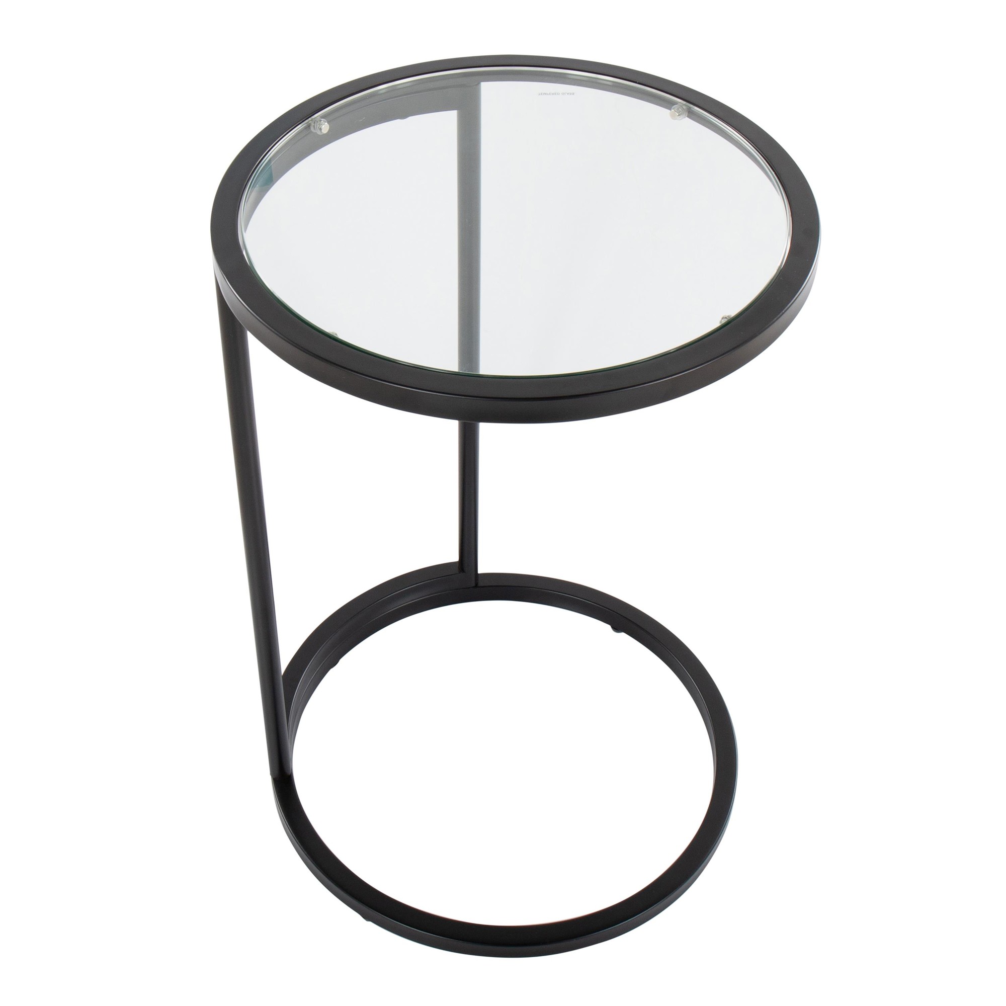Round Zenn Black Metal Clear Glass Contemporary End Table 10 Round Zenn Black Metal Clear Glass Contemporary End Table - Image 10