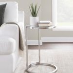 Round Zenn Contemporary Stainless Steel and Glass End Table 13 Round Zenn Contemporary Stainless Steel and Glass End Table