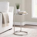 Round Zenn Contemporary Stainless Steel and Glass End Table 12 Round Zenn Contemporary Stainless Steel and Glass End Table