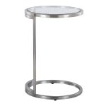 Round Zenn Contemporary Stainless Steel and Glass End Table 16 Round Zenn Contemporary Stainless Steel and Glass End Table